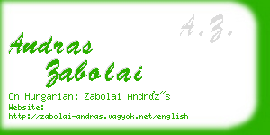 andras zabolai business card